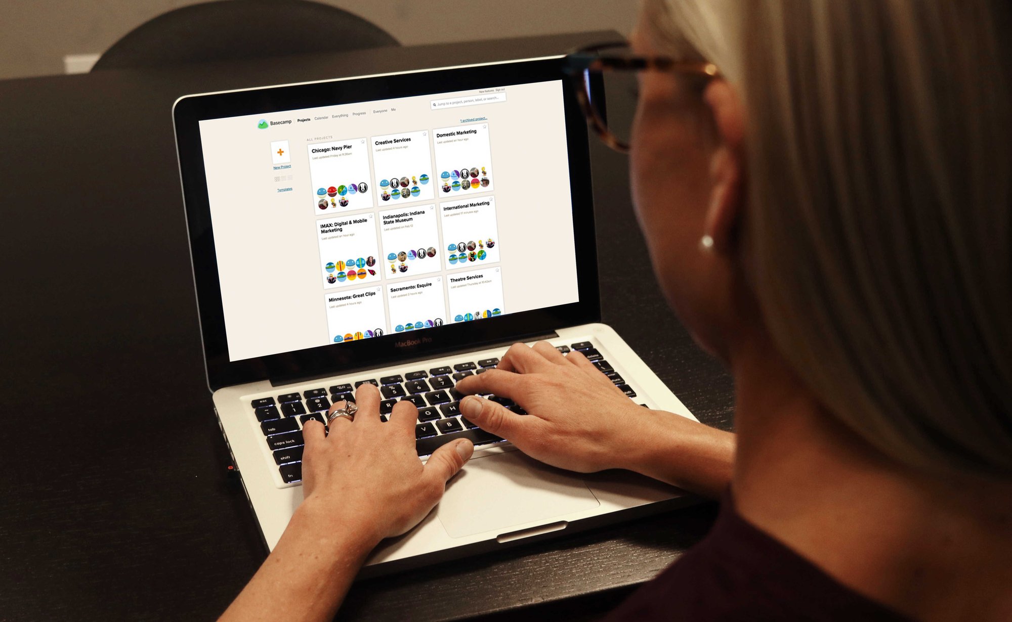Basecamp open on laptop screen