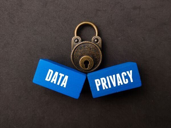Data privacy graphic with lock