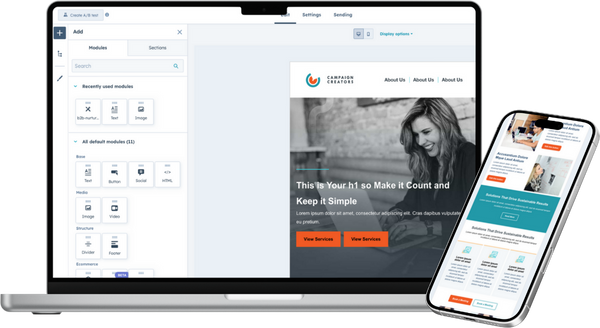 Campaign Creators - email template mockup