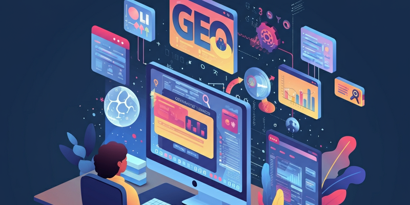 Man sits at a computer to optimize website